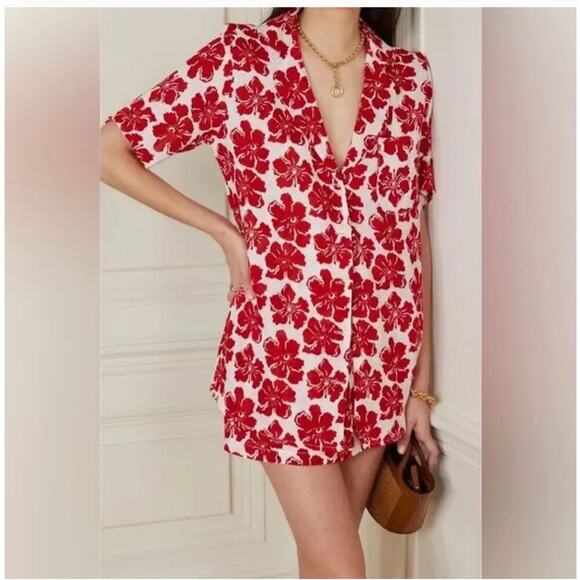 Faithfull the Brand Charlita Linen Shirt Dress Coverup 100% linen size 10 XL NWT - Picture 1 of 11